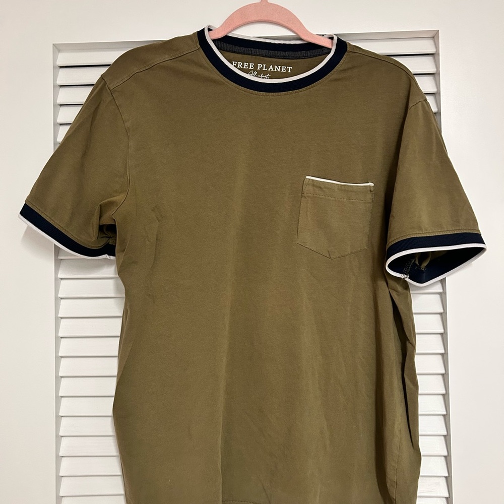 Free Planet Green Short Sleeve Tee with Sporty Trim
